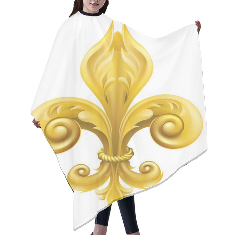 Personality  Gold Fleur-de-lis Design Hair Cutting Cape