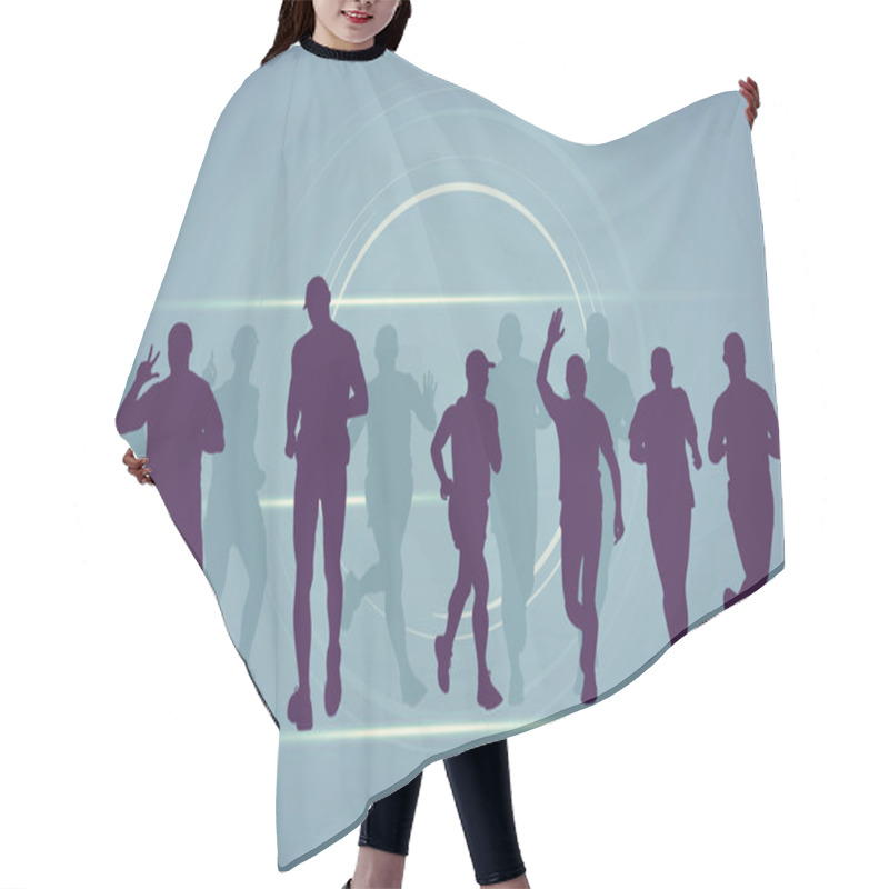 Personality  Marathon Runners Illustration Hair Cutting Cape