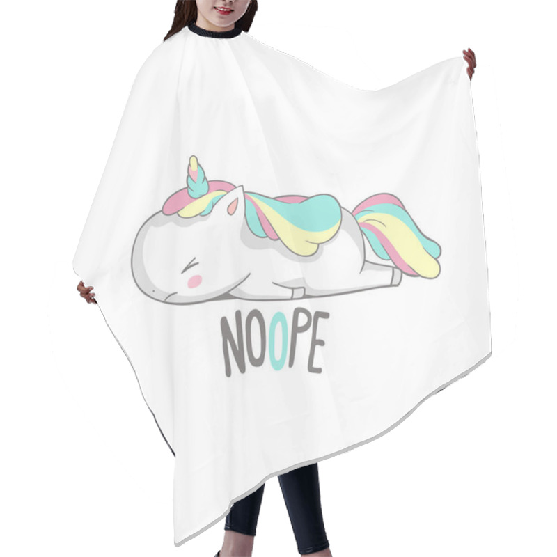 Personality  Angry Sad Unicorn Lies Say Nope Poster Design Hair Cutting Cape