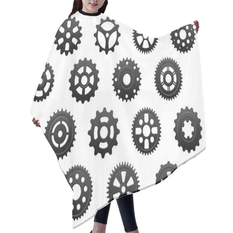 Personality  Gears And Pinions Silhouettes Set Hair Cutting Cape