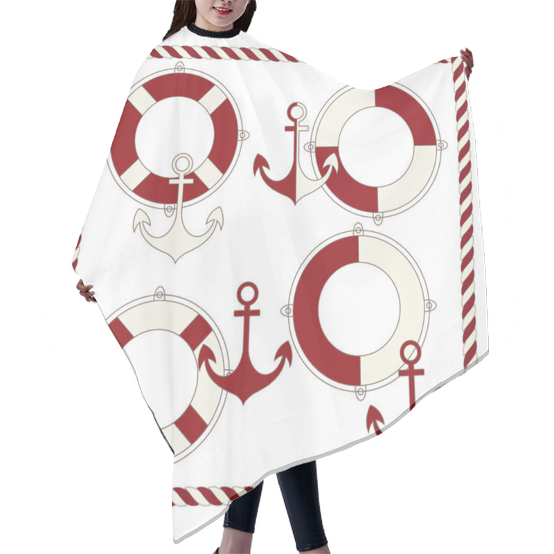 Personality  Anchor And Lifebuoy Hair Cutting Cape