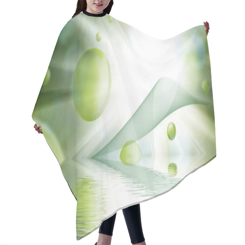 Personality  Floating Green Spheres Create A Mesmerizing Display As They Hover Above Tranquil Water, Reflecting Radiant Light And Enhancing The Beauty Of An Ethereal Environment Filled With Nature's Wonders. Hair Cutting Cape