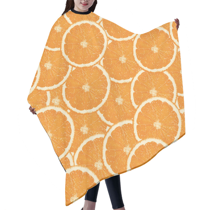 Personality  Seamless Orange Slices Background Hair Cutting Cape