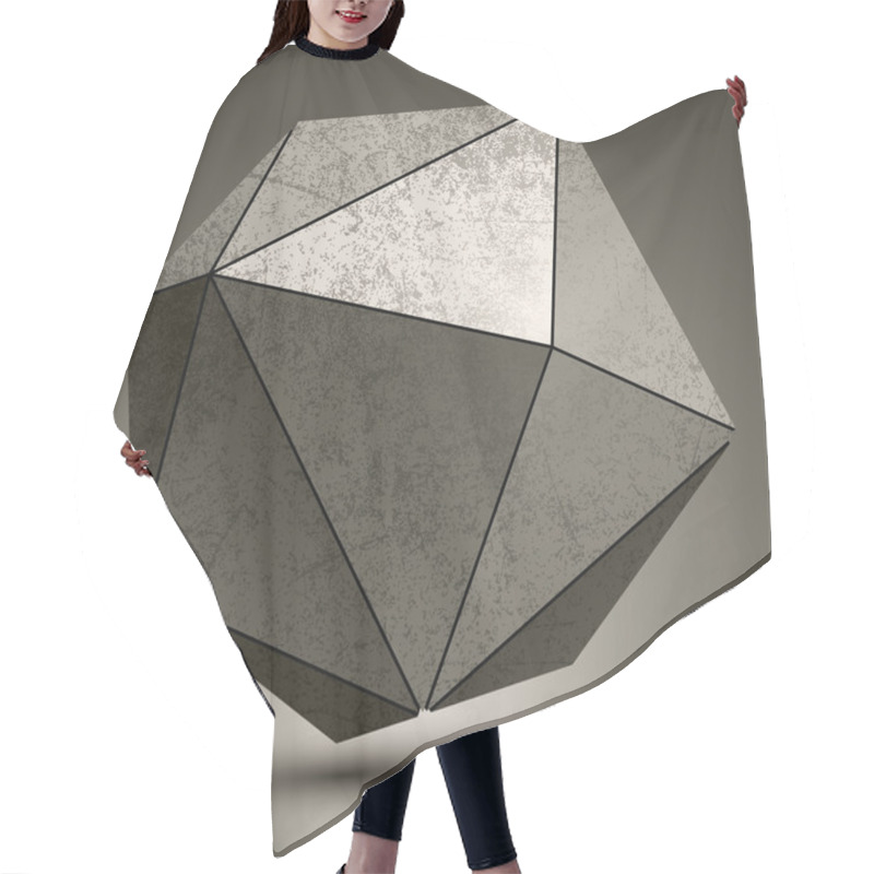 Personality  Grunge Metallic3d Spherical Object Created From Triangles, Futur Hair Cutting Cape