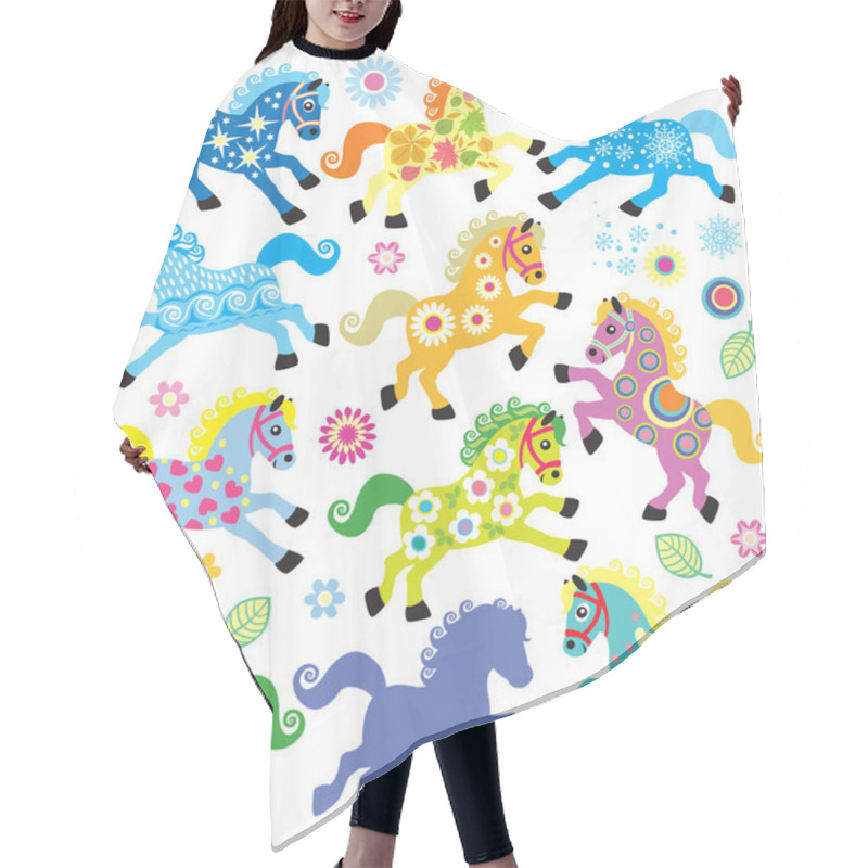 Personality  Set With Decorative Horses Hair Cutting Cape