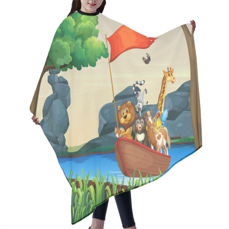 Personality  Animals And Boat Hair Cutting Cape