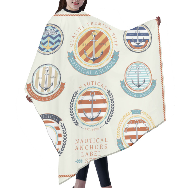 Personality  Nautical Anchors Label  Set 01 Hair Cutting Cape