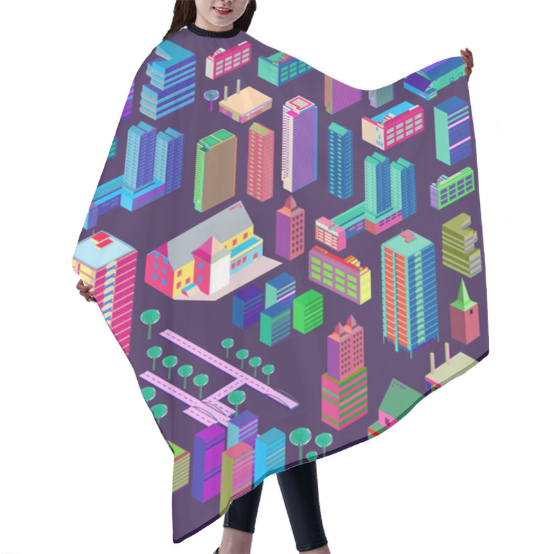 Personality  Urban, Buildings, City, Vector Illustration Hair Cutting Cape