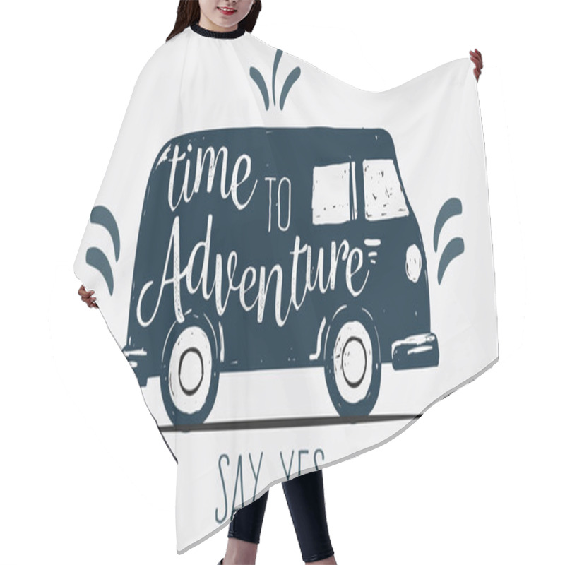 Personality  Logo Sign Time To Adventure Say Yes Hair Cutting Cape