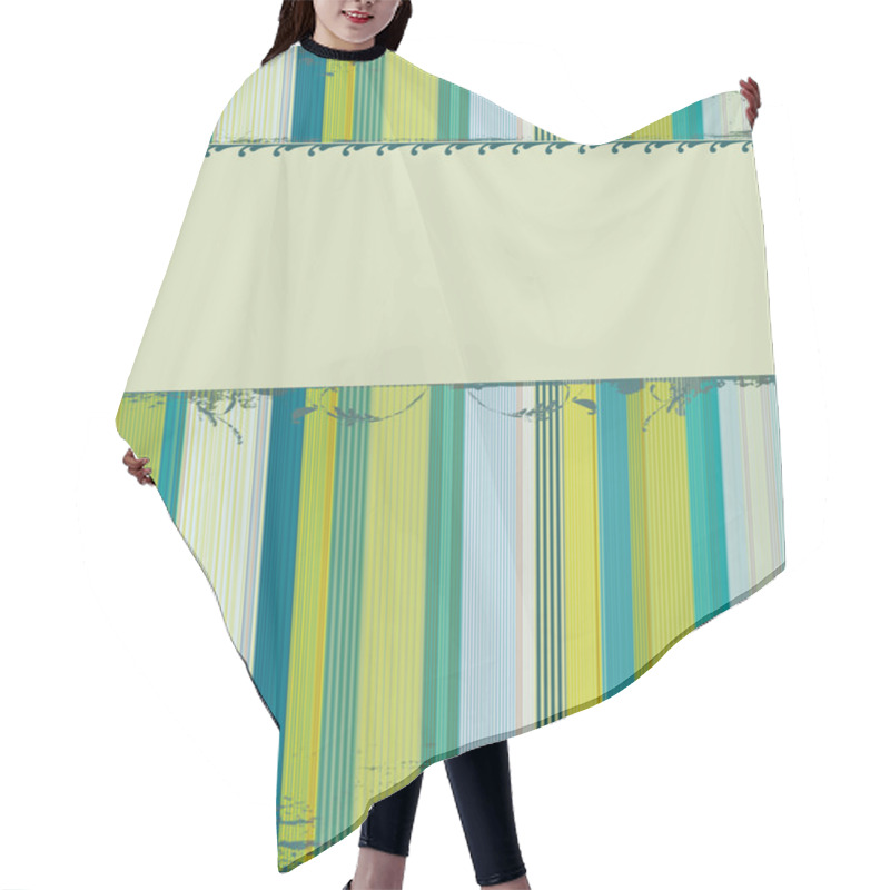 Personality  Blue, Green And Yellow Striped Grunge Background Hair Cutting Cape