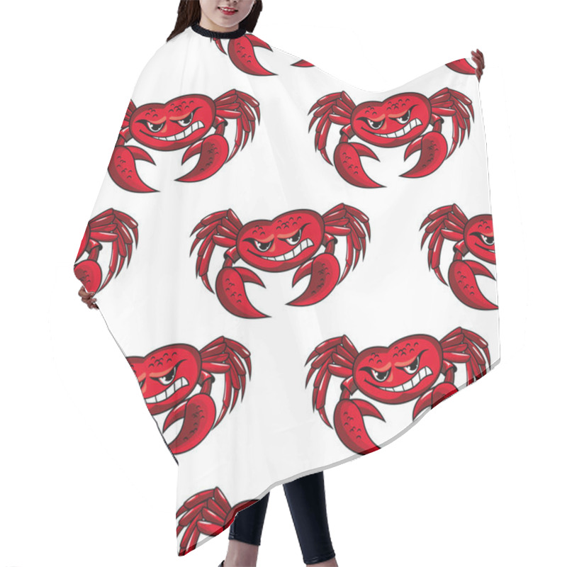 Personality  Seamless Pattern With Red Crabs Hair Cutting Cape