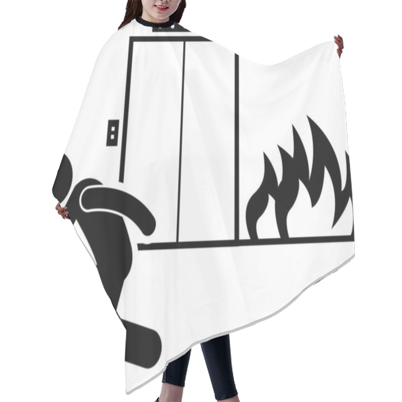 Personality  Minimalistic Vector Illustration, Fire Emergency Concept Hair Cutting Cape