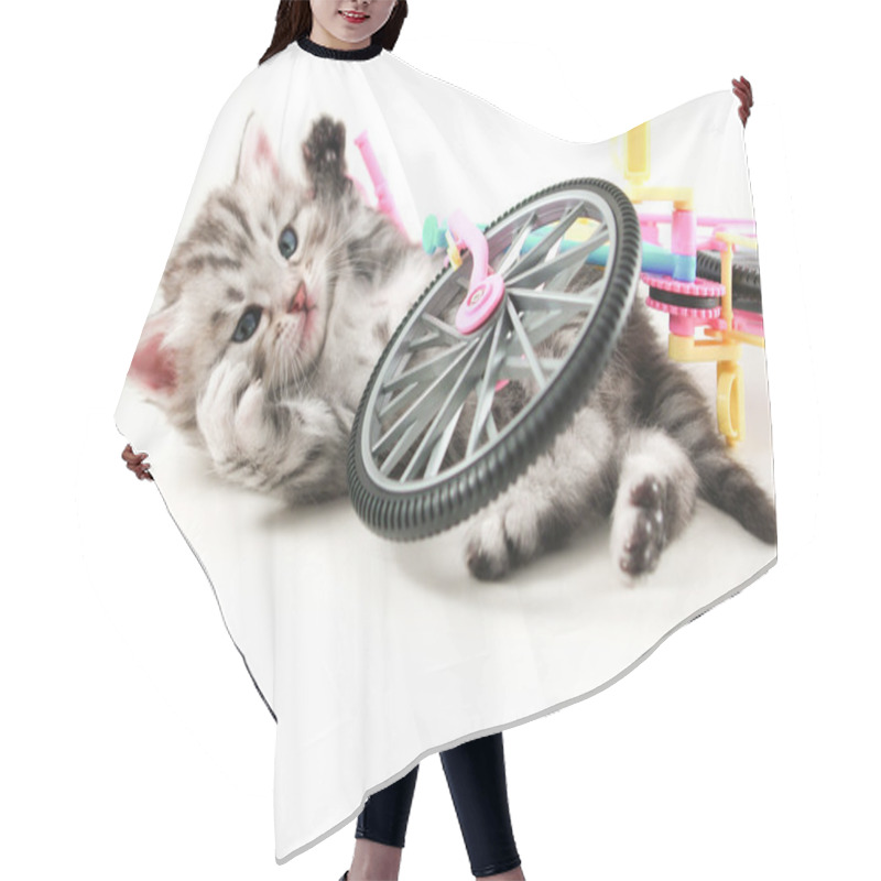 Personality  Kitten Fallen Bicycle Hair Cutting Cape