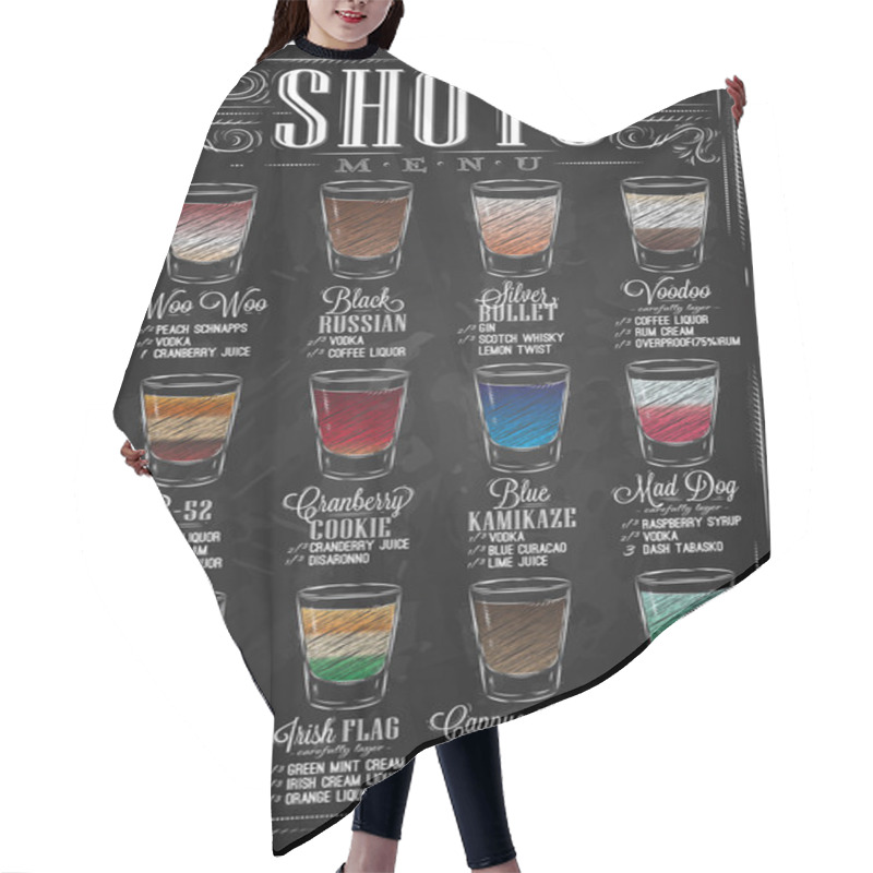 Personality  Shots Menu Chalk Hair Cutting Cape