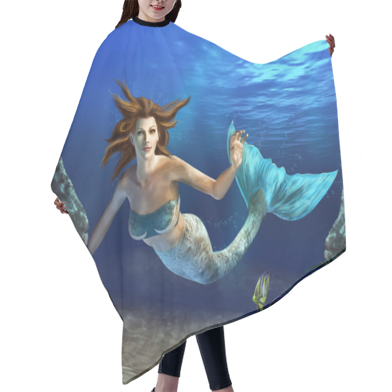 Personality  Swimming Mermaid Hair Cutting Cape