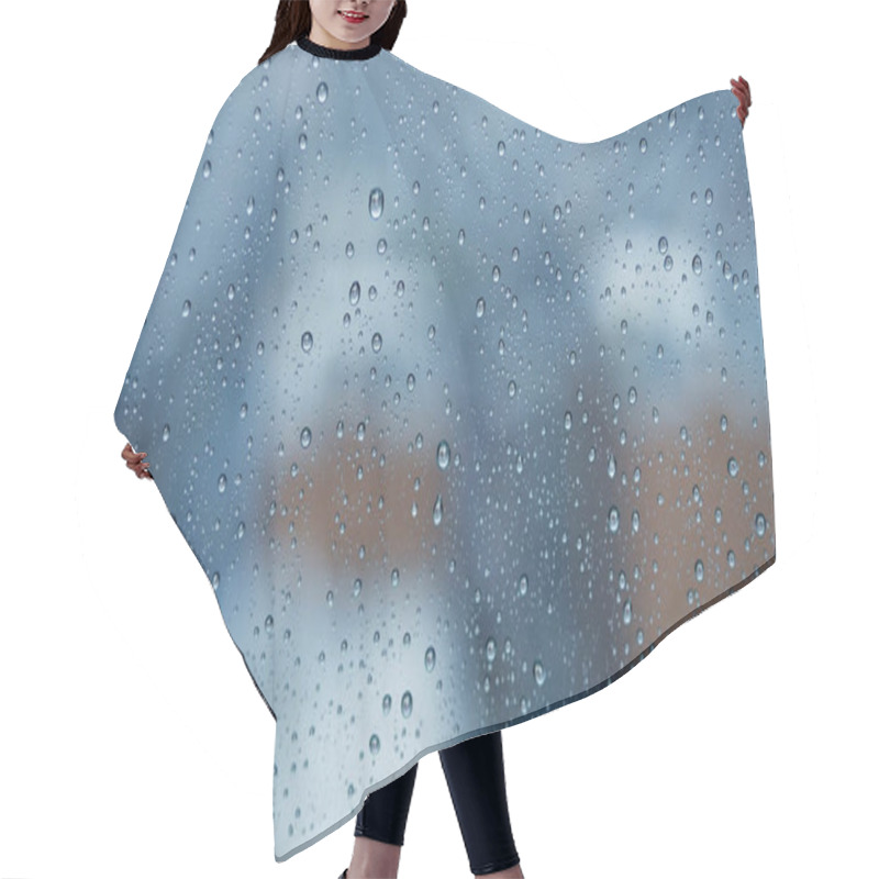 Personality  Rain Drops On Window With Blurred City Hair Cutting Cape