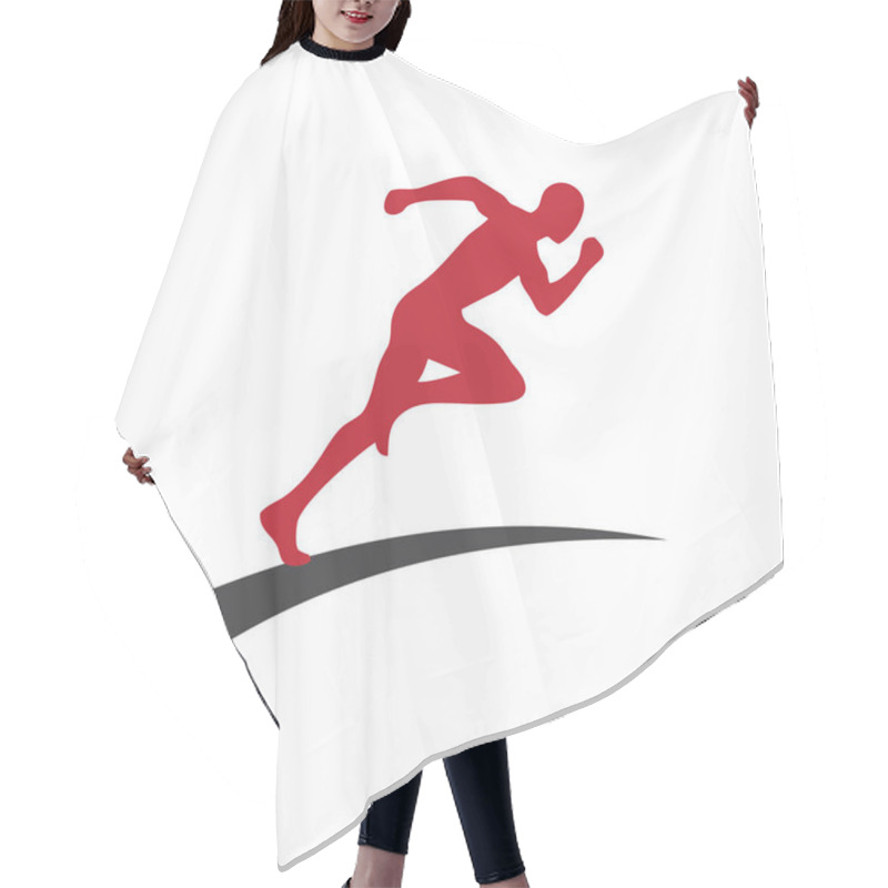 Personality  Running And Marathon Logo Vector Hair Cutting Cape