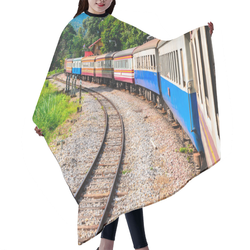 Personality  Train Bogie With Curve Of Railway Track Hair Cutting Cape