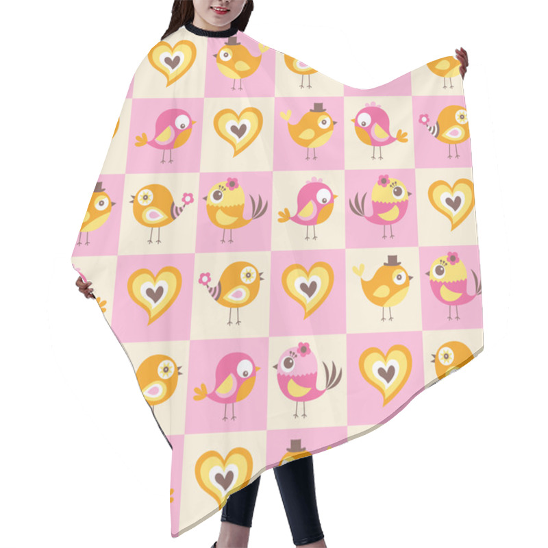 Personality  Birds Love Pattern Hair Cutting Cape