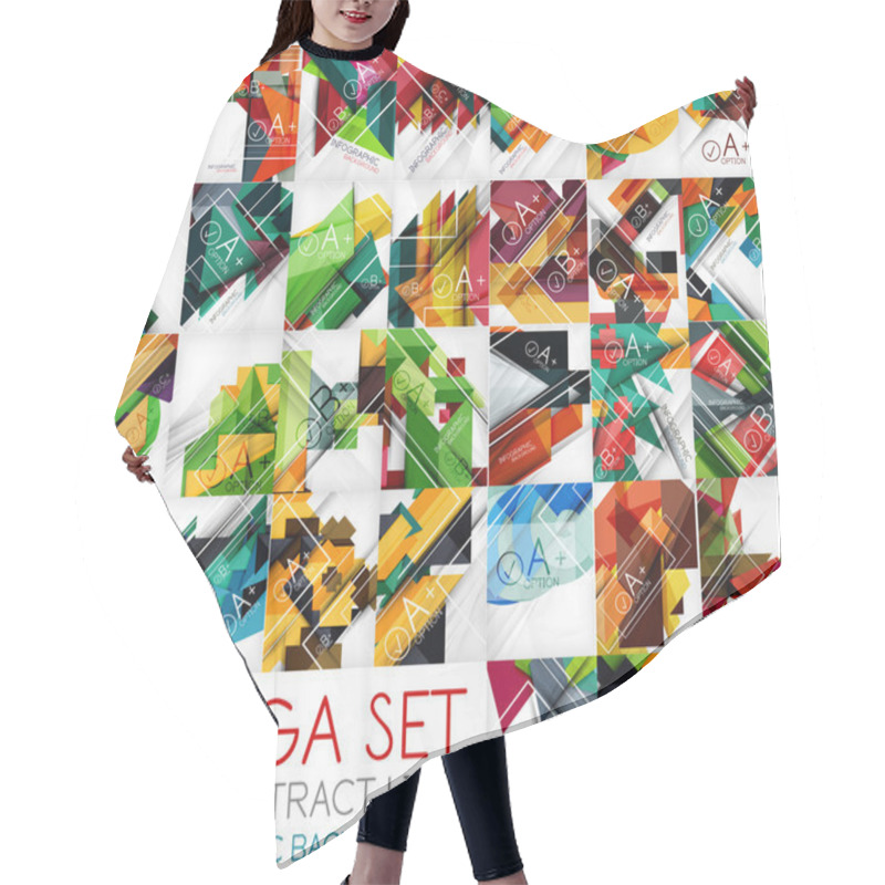 Personality  Mega Set Of Geometric Shaped Line Backgrounds Hair Cutting Cape