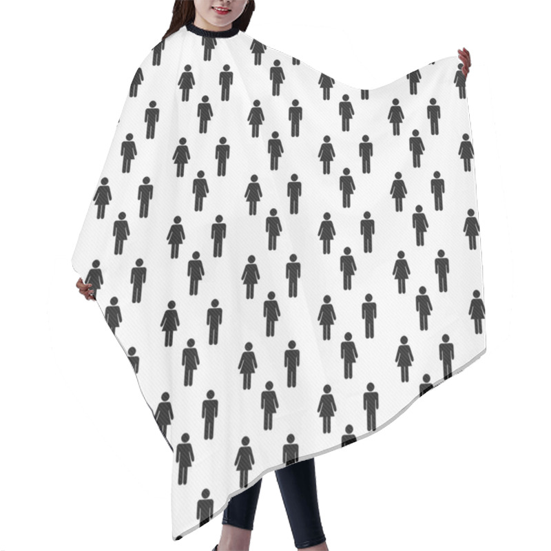 Personality  Black And White Transgender, Man And Woman Symbol Tile Pattern R Hair Cutting Cape