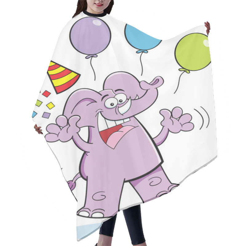 Personality  Cartoon Birthday Elephant Jumping Hair Cutting Cape