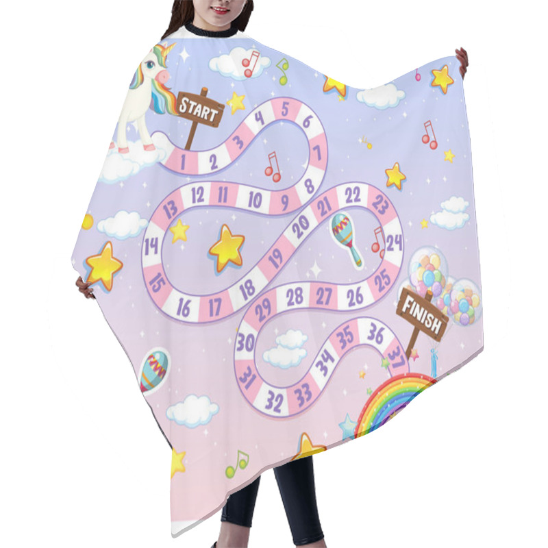 Personality  Cute Cartoon Maze Game Template Illustration Hair Cutting Cape