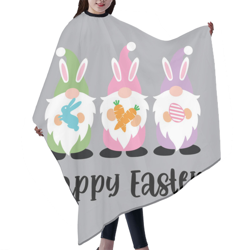 Personality  Happy Easter Gnomes, Spring, Easter, Tulips Flower, Happy Easter Vector Illustration File Hair Cutting Cape