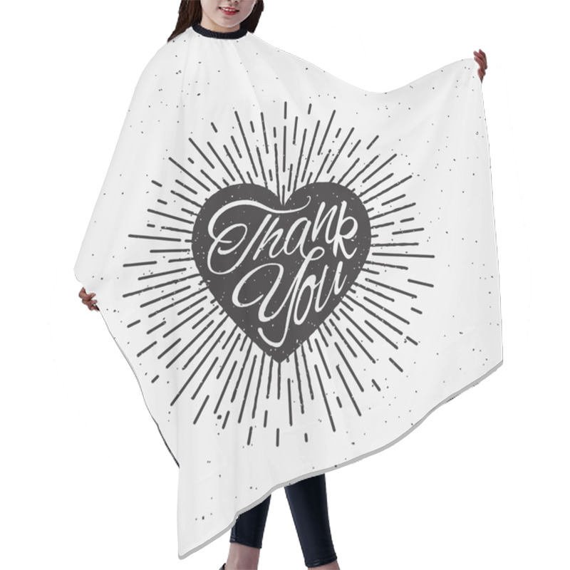 Personality  Sparkling Heart Lettering Hair Cutting Cape