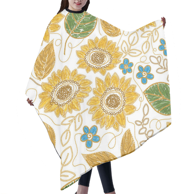 Personality  Ukrainian Floral Flower Embroidery Hair Cutting Cape