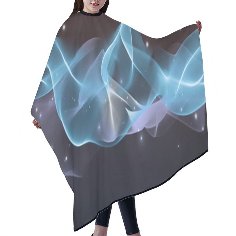 Personality  Blue Wave Against A Black Background Hair Cutting Cape