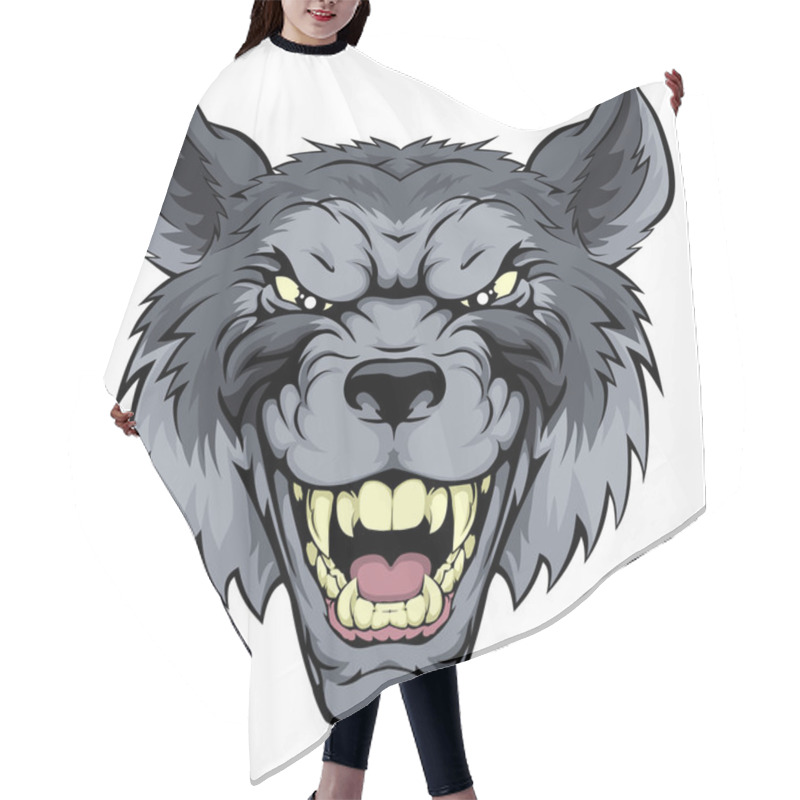 Personality  Mean Wolf Mascot Hair Cutting Cape