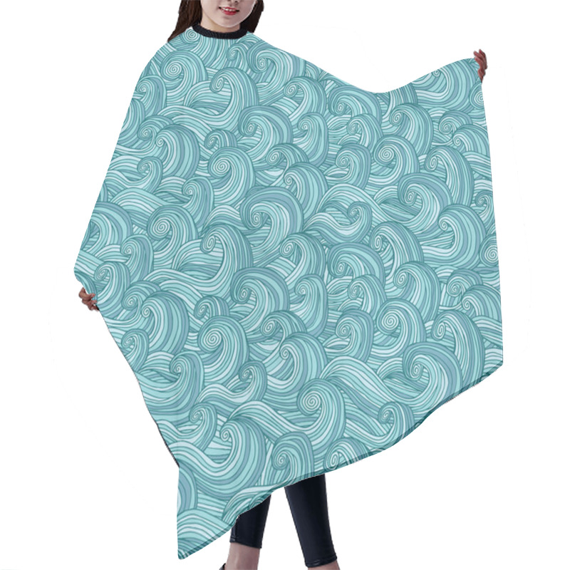 Personality  Savage Waves Seamless Pattern Hair Cutting Cape