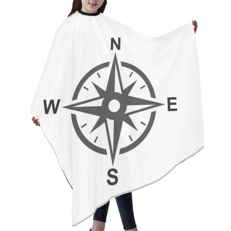 Personality  Wind Rose And Rhumb. Nautical Compass With Cardinal Directions Vector Sign Of Navigation Charts Black On White Background Isolated Hair Cutting Cape