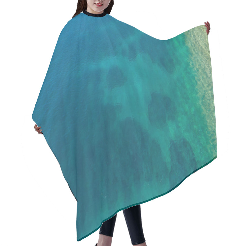 Personality  Aerial View Of Crystal-clear Turquoise Water. Hair Cutting Cape