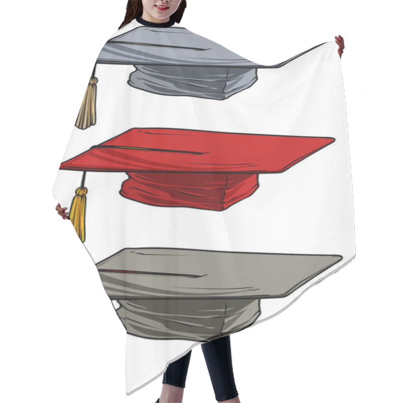 Personality  Cartoon Academic Graduation Mortarboard Square Cap Hair Cutting Cape