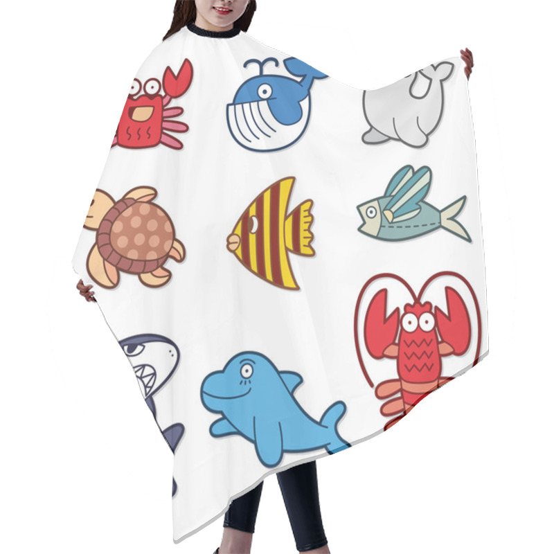 Personality  Cute Fish Element Hair Cutting Cape