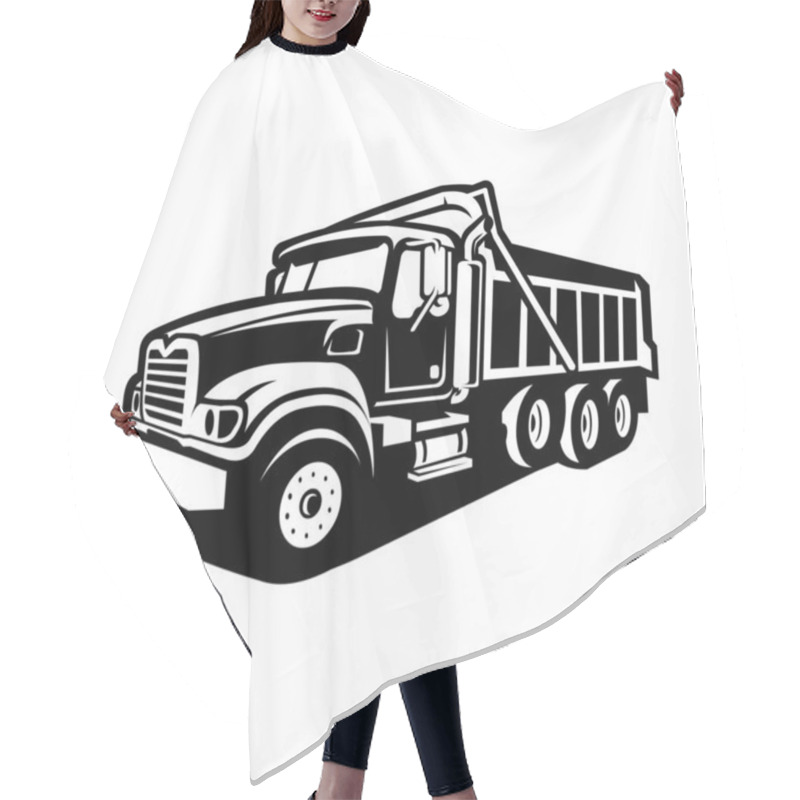 Personality  Tipper Truck. Dump Truck. Vector Illustration Hair Cutting Cape