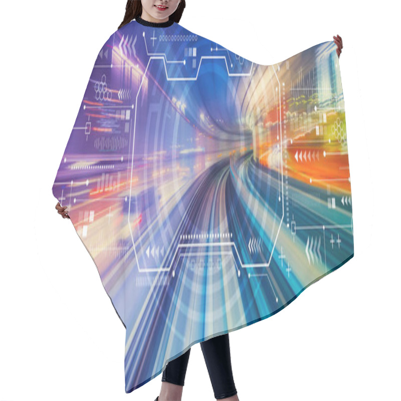 Personality  Technology Screen With High Speed Motion Blur Hair Cutting Cape