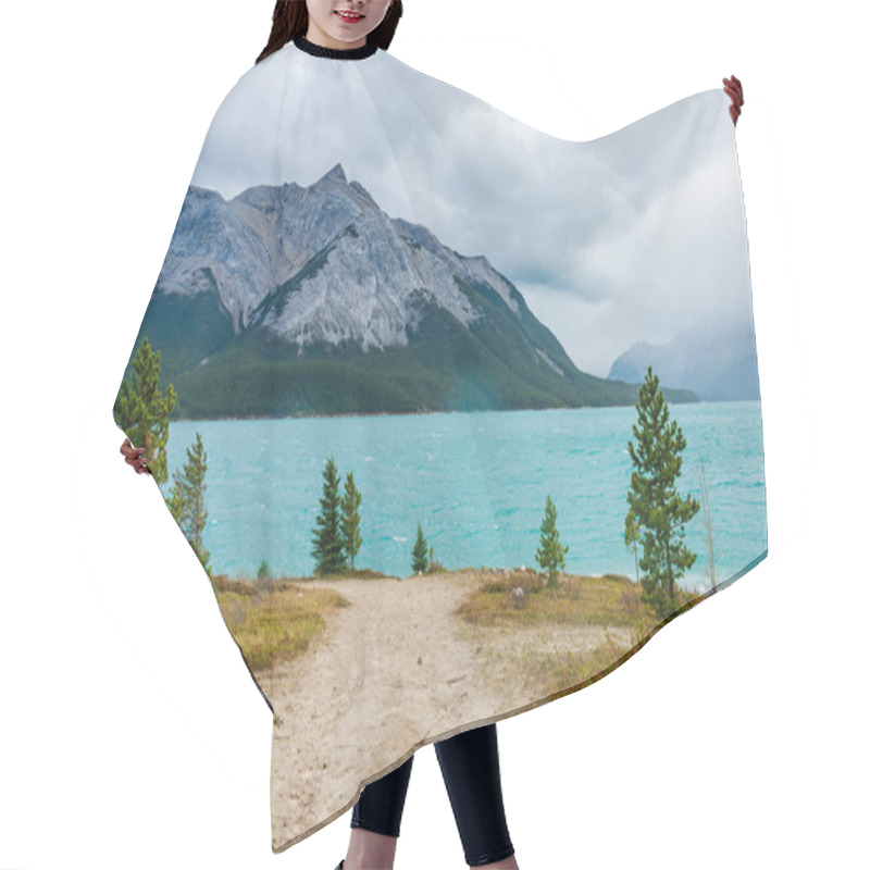 Personality  Scenery View At Abraham Lake Shore In Autumn Season, Mount Michener In The Background. Jasper National Park, Alberta, Canada. Hair Cutting Cape