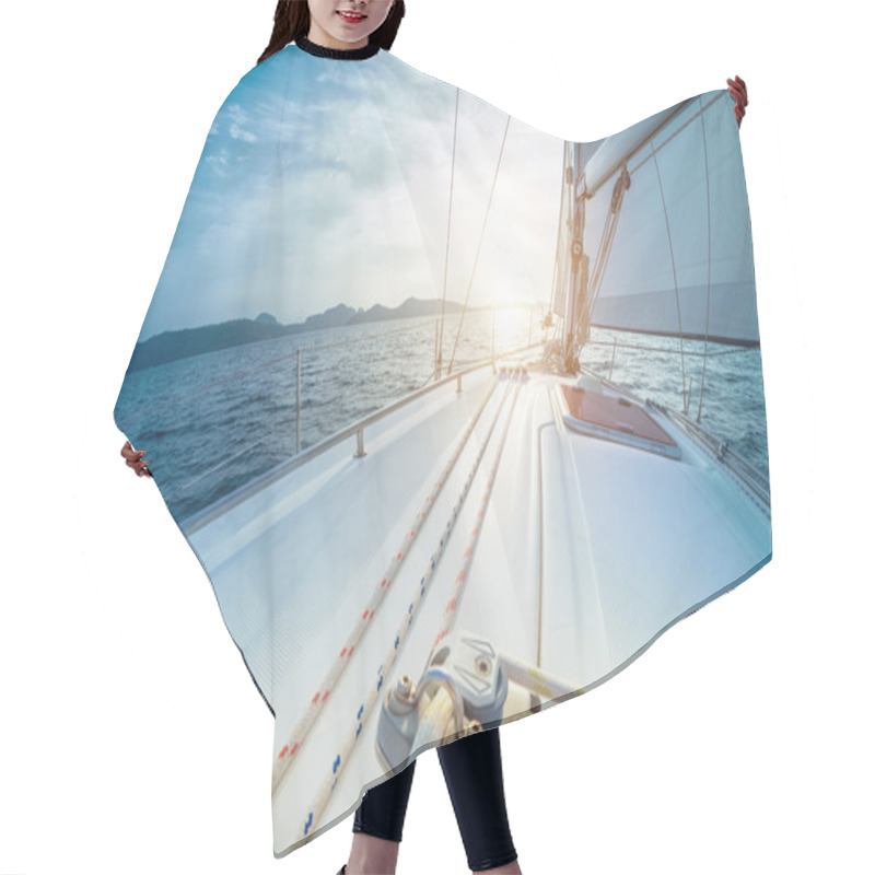 Personality  Yacht Sailing In Open Sea Hair Cutting Cape