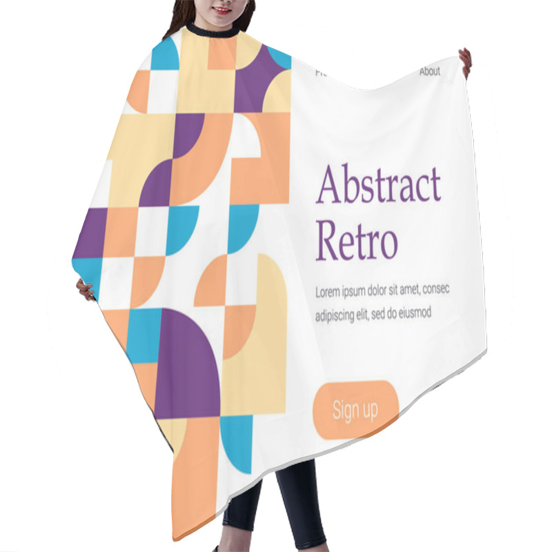 Personality  Retro Abstract Geometric Landing Hair Cutting Cape