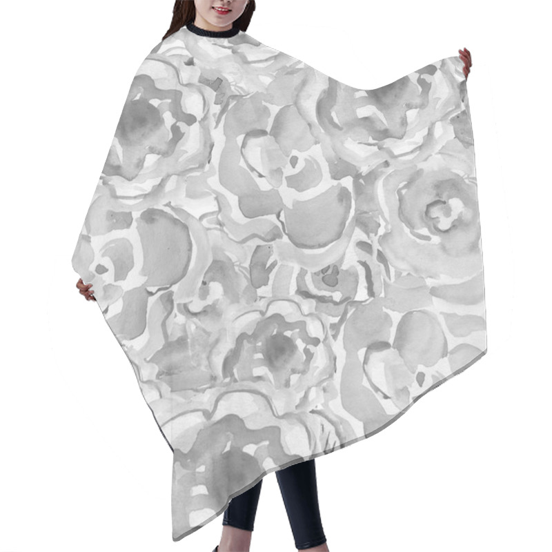 Personality  Seamless Pattern With Flowers Roses Hair Cutting Cape