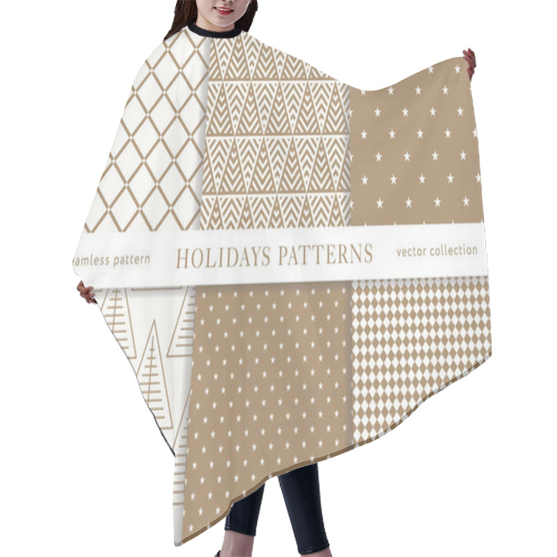 Personality  Winter Holidays Seamless Patterns Hair Cutting Cape