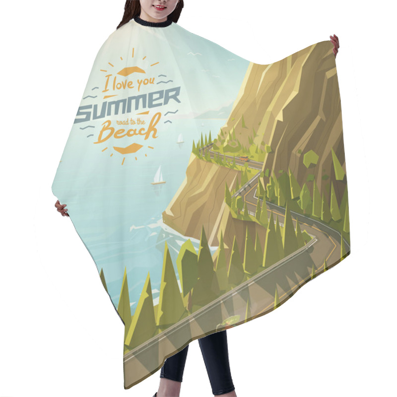 Personality  Mountain Road Illustration Hair Cutting Cape