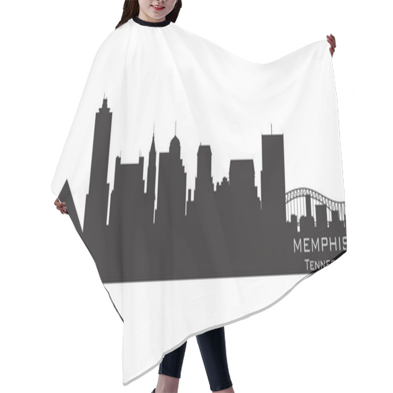 Personality  Memphis, Tennessee Skyline. Detailed Vector Silhouette Hair Cutting Cape