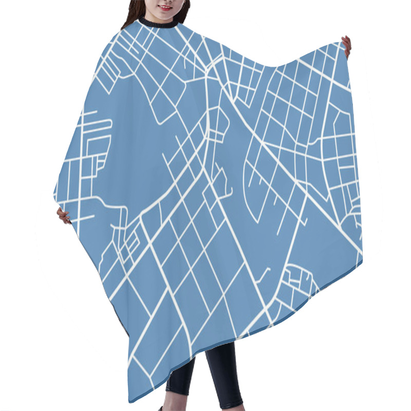 Personality  Street Map Of Town Hair Cutting Cape