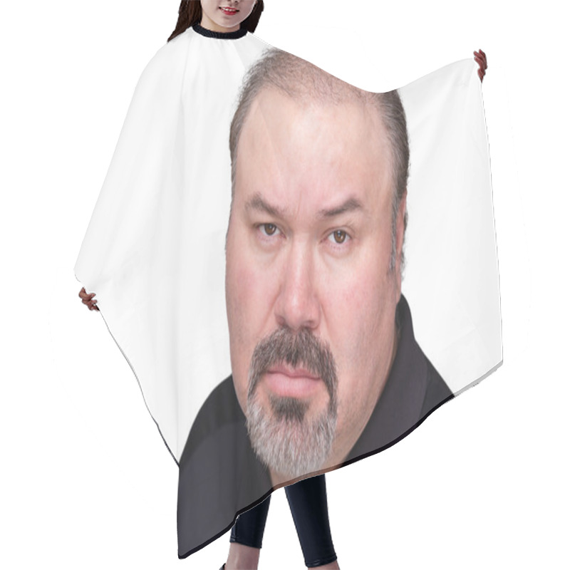 Personality  Implacable Overbearing Middle-aged Man Hair Cutting Cape