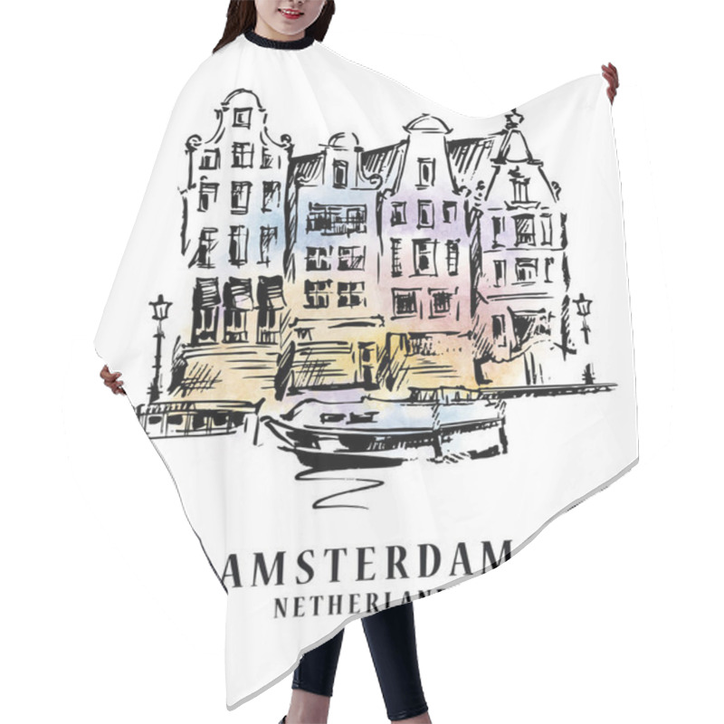 Personality  Amsterdam Architecrture Sketch Hair Cutting Cape