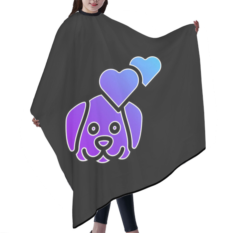 Personality  Animal Therapy Blue Gradient Vector Icon Hair Cutting Cape